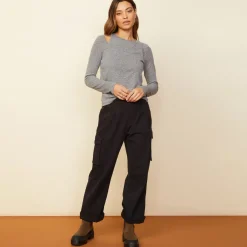 MONROW Asymmetric Long Sleeve Top GRANITE Outlet