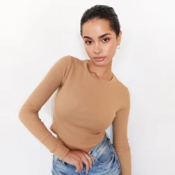 MONROW Baby Thermal Cropped Long sleeve LATTE Cheap