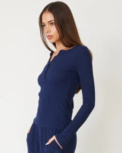 MONROW Baby Thermal Henley NAVY Clearance