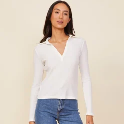 MONROW Baby Thermal Long Sleeve Polo NATURAL New