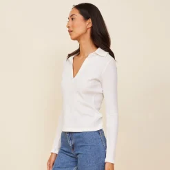 MONROW Baby Thermal Long Sleeve Polo NATURAL New