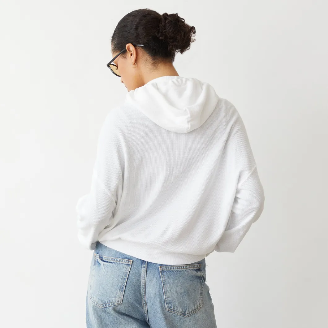 MONROW Baby Thermal Slouchy Zip Up WHITE Clearance