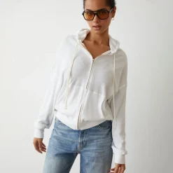 MONROW Baby Thermal Slouchy Zip Up WHITE Clearance