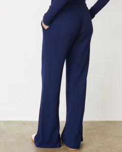 MONROW Baby Thermal Wide Leg Pant NAVY Discount