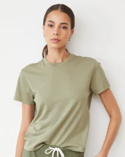MONROW Basic Crew Neck Tee ARMY Best