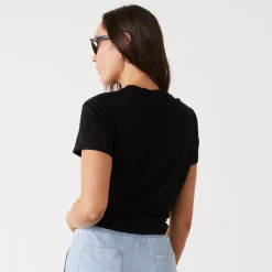 MONROW Basic Crew Neck Tee BLACK Store