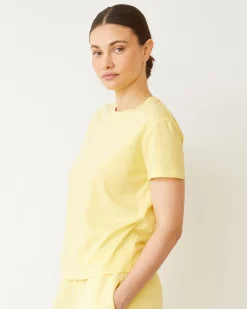 MONROW Basic Crew Neck Tee LEMON Outlet