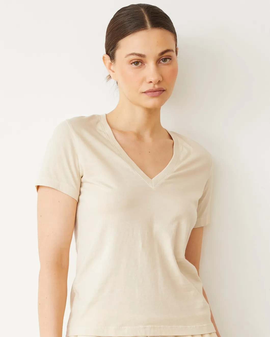 MONROW Basic V Neck NATURAL Best