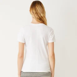 MONROW Basic V Neck Tee WHITE Clearance