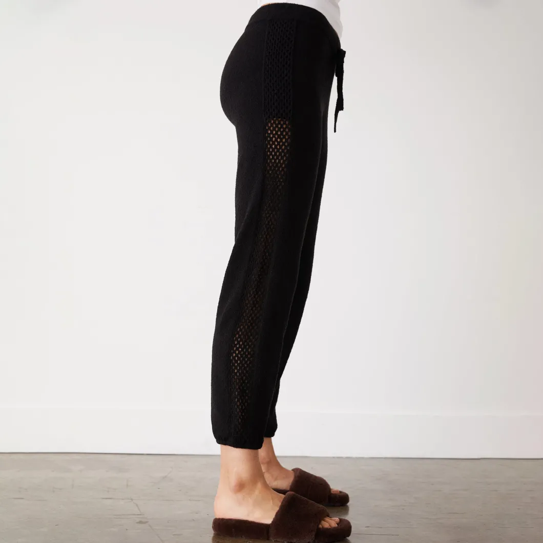 MONROW Boucle Knit Vintage Sweat BLACK Hot