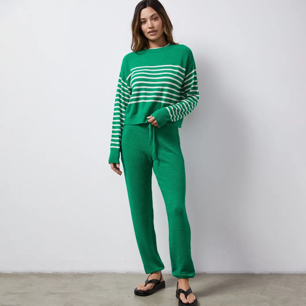 MONROW Boucle Knit Vintage Sweat PARSLEY Outlet