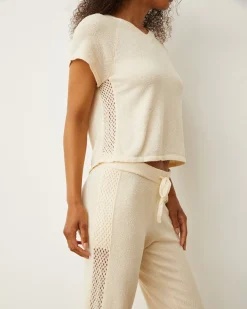 MONROW Boucle Knit V-neck CREAM Flash Sale