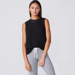 MONROW Boyfriend Muscle Tank BLACK Outlet