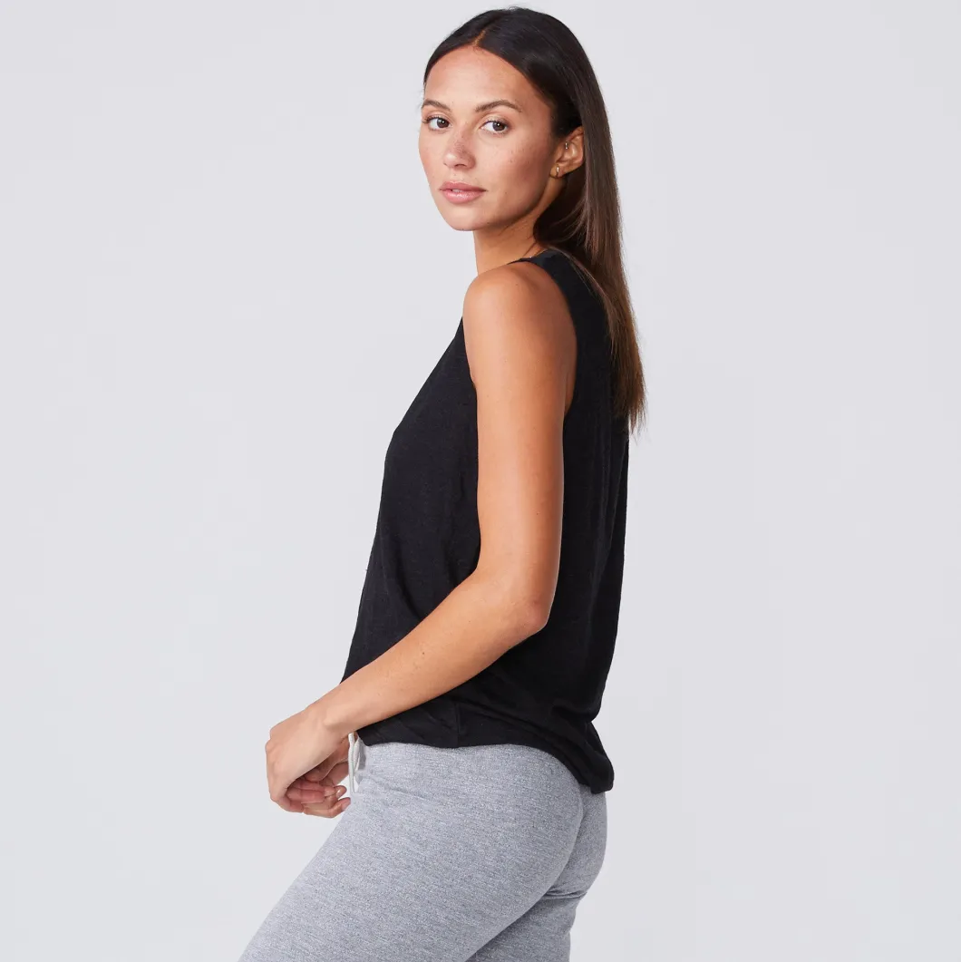 MONROW Boyfriend Muscle Tank BLACK Outlet