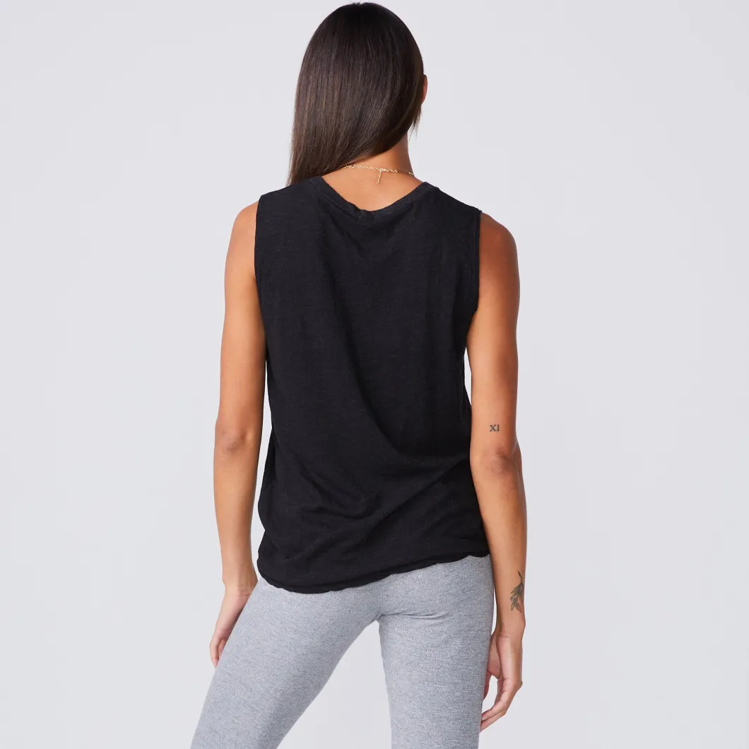MONROW Boyfriend Muscle Tank BLACK Outlet