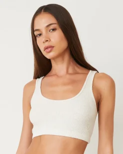 MONROW Brushed Rib Bralette NATURAL Best