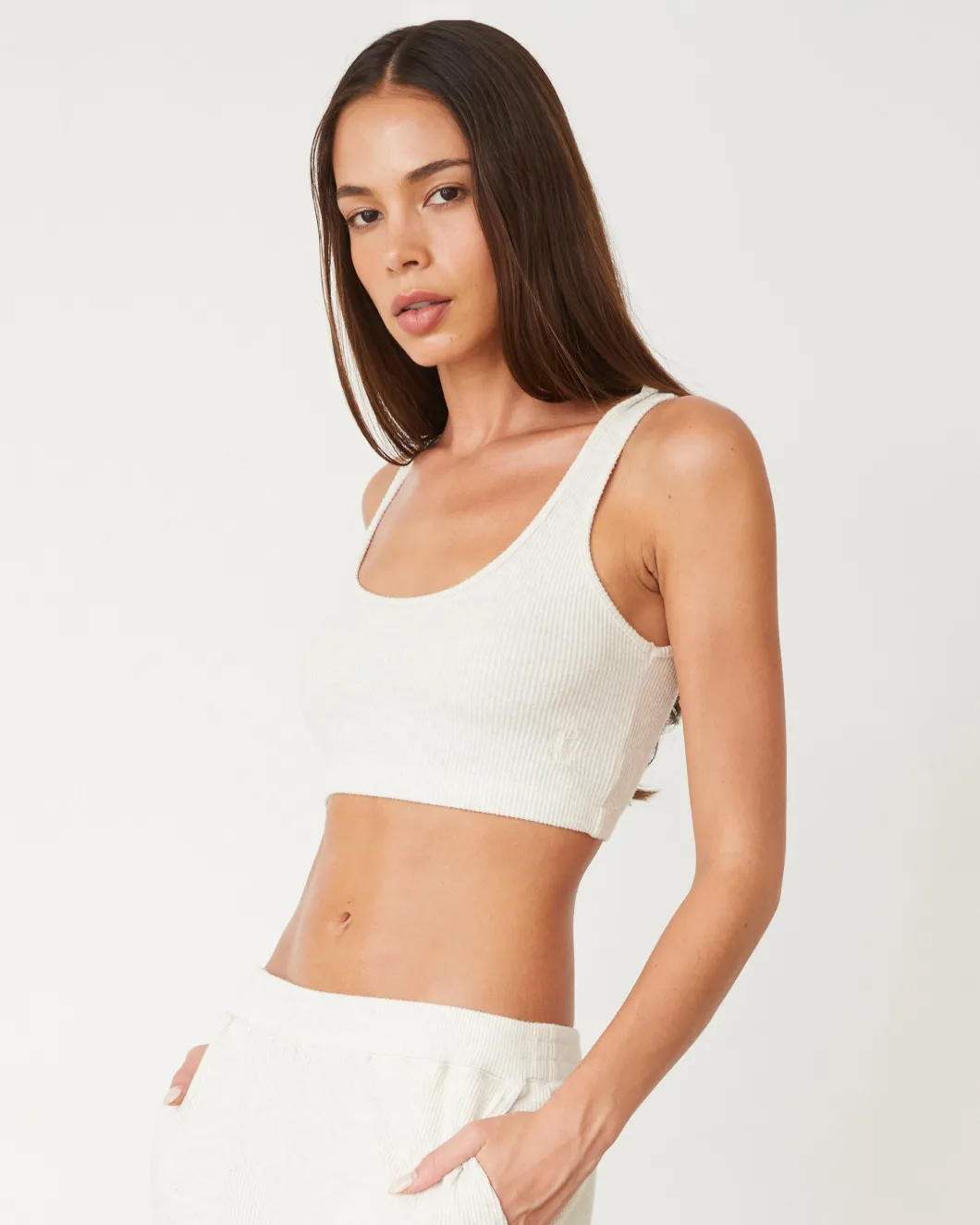 MONROW Brushed Rib Bralette NATURAL Best