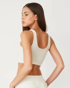 MONROW Brushed Rib Bralette NATURAL Best