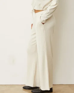 MONROW Brushed Rib Pant ASH New