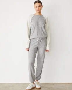 MONROW Brushed Thermal Vintage Sweat HEATHER/ASH Fashion