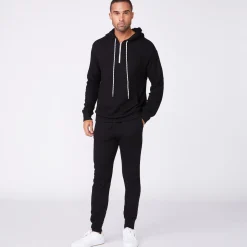 MONROW Bungee Cord Quarter Zip Hoody BLACK Hot