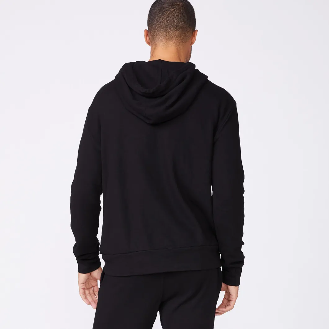 MONROW Bungee Cord Quarter Zip Hoody BLACK Hot