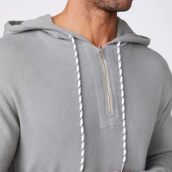 MONROW Bungee Cord Quarter Zip Hoody GUNMETAL Best
