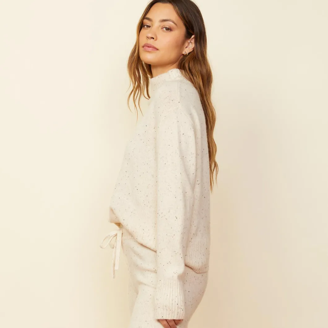 MONROW Cashmere Neps Mock Neck Sweatshirt CREAM Online
