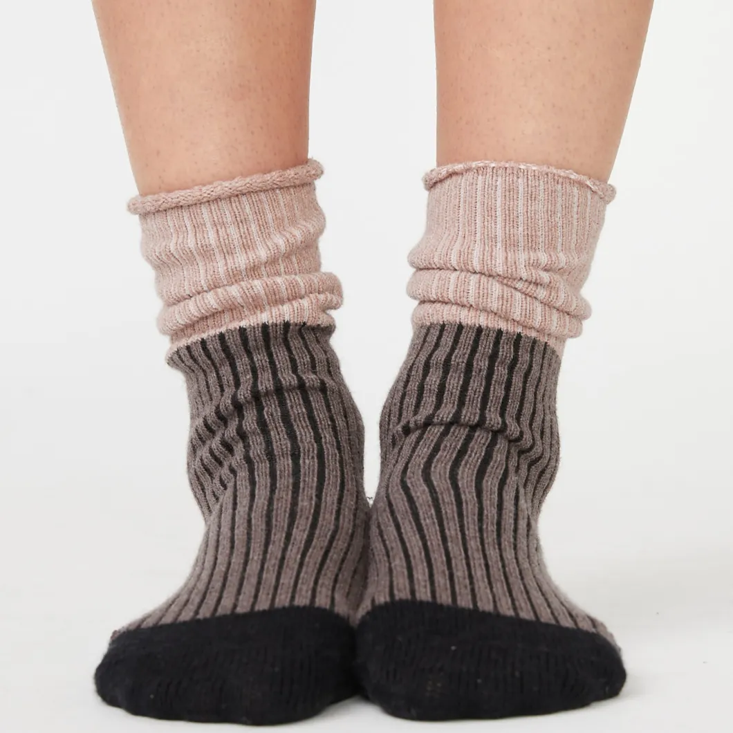 MONROW Color Block Socks CLAY/ICEDCOFFEE/BLACK Online