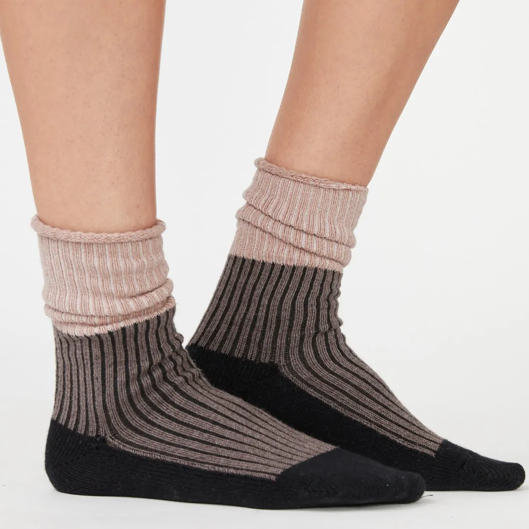 MONROW Color Block Socks CLAY/ICEDCOFFEE/BLACK Online