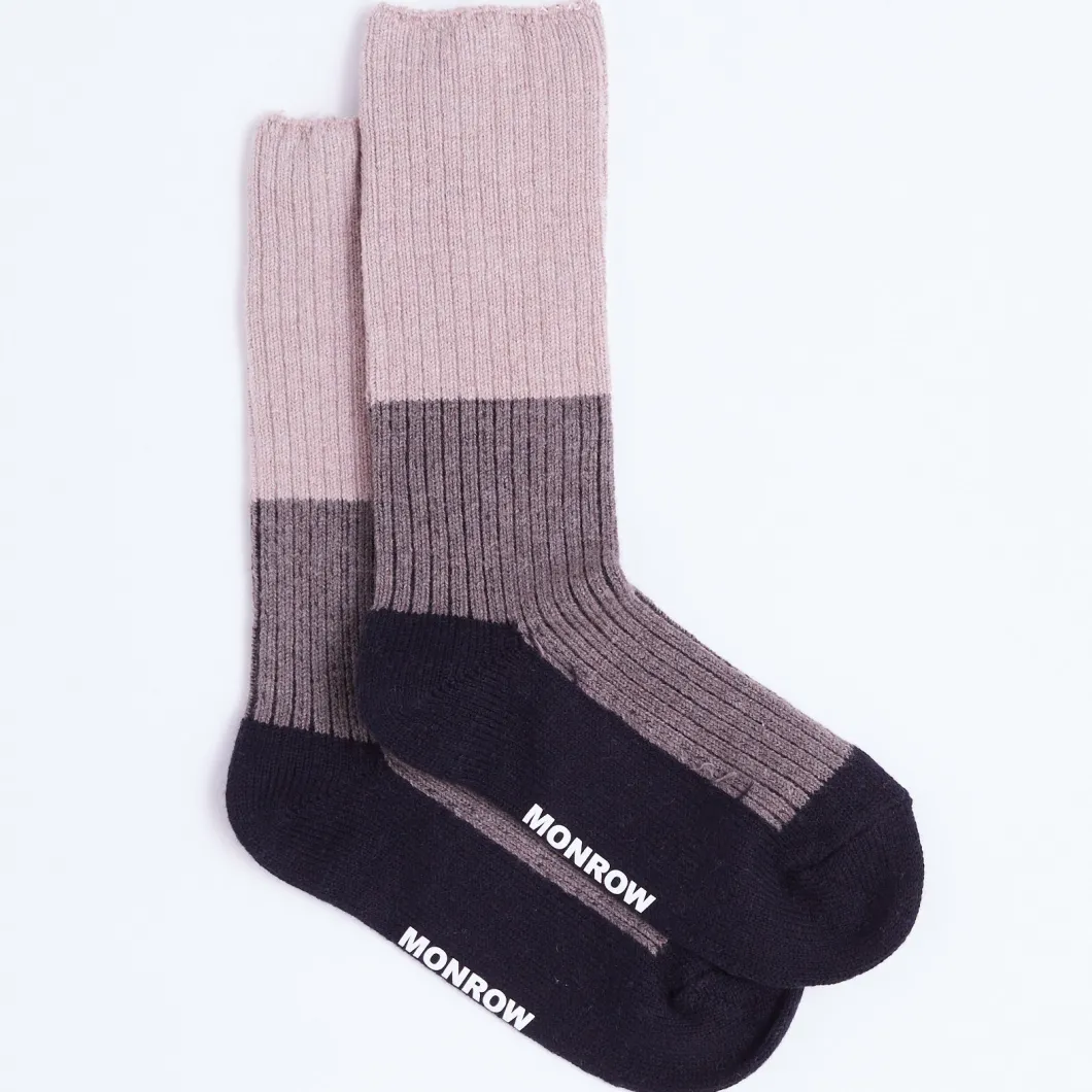MONROW Color Block Socks CLAY/ICEDCOFFEE/BLACK Online