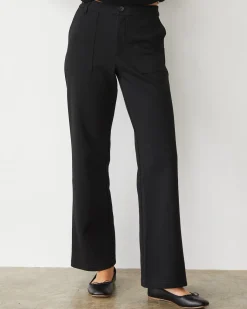 MONROW Cotton Knit Patch Pocket Pant BLACK Sale