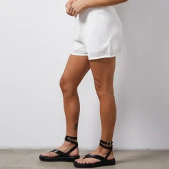 MONROW Cotton Mesh Short IVORY Fashion