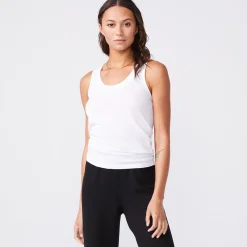 MONROW Cotton Modal Narrow Tank - Color WHITE Discount