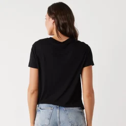 MONROW Cotton Modal Vintage Crew BLACK Sale