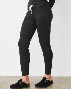 MONROW Cozy Heather Thermal Cuff Sweat BLACK Best