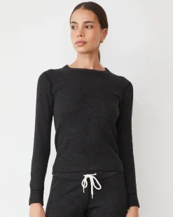 MONROW Cozy Heather Thermal Long Sleeve BLACK Online
