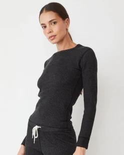 MONROW Cozy Heather Thermal Long Sleeve BLACK Online