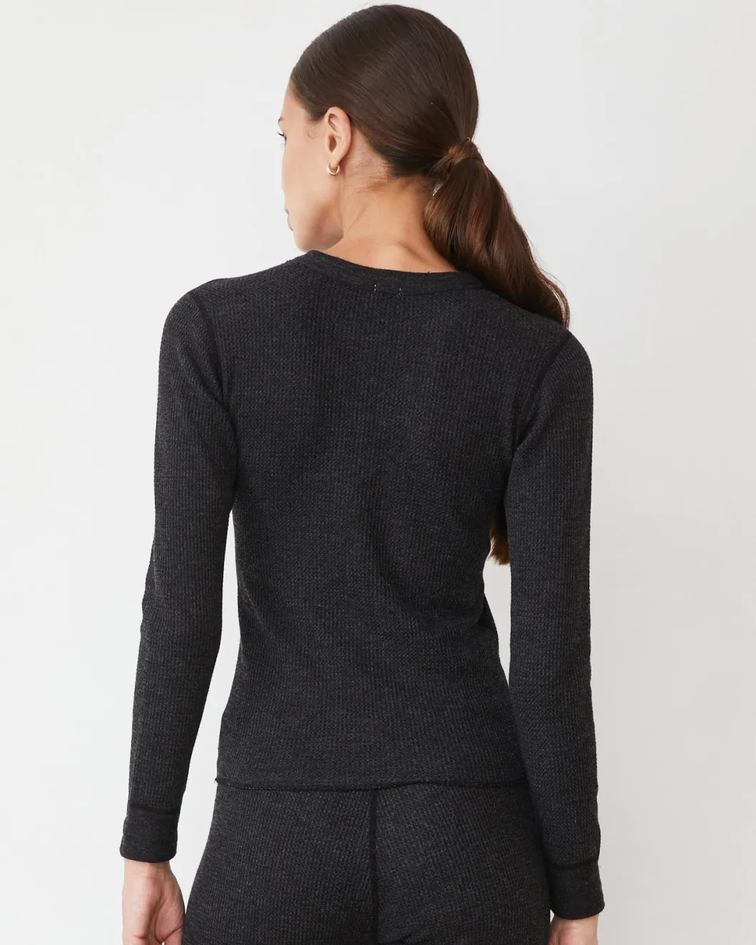 MONROW Cozy Heather Thermal Long Sleeve BLACK Online