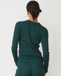 MONROW Cozy Heather Thermal Long Sleeve FOREST Sale