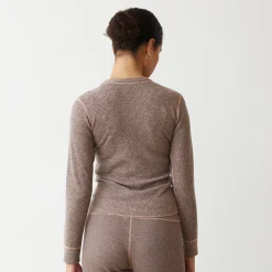 MONROW Cozy Heather Thermal Long Sleeve PECAN New