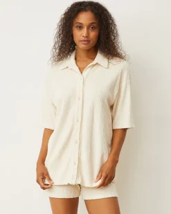 MONROW Diamond Terry Cloth Vintage Short NATURAL Shop