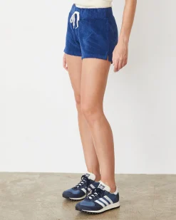 MONROW Diamond Terry Cloth Vintage Short NAVY New