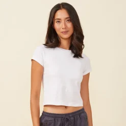 MONROW Fitted Cap Sleeve Tee WHITE Store