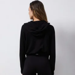 MONROW French Terry Crop Hoody BLACK Online