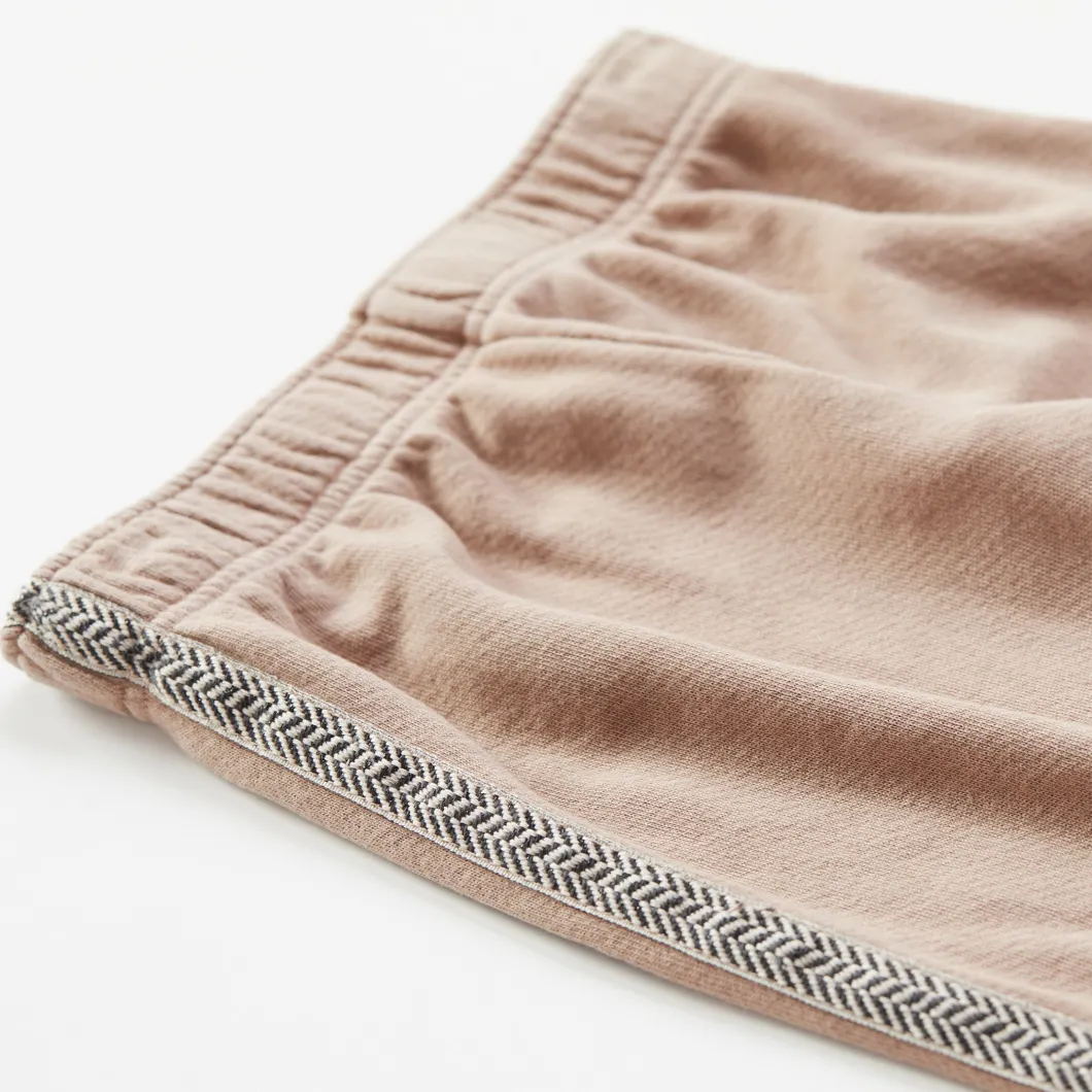 MONROW Kids Chevron Trim Elastic Waist Sweats TAUPE Fashion