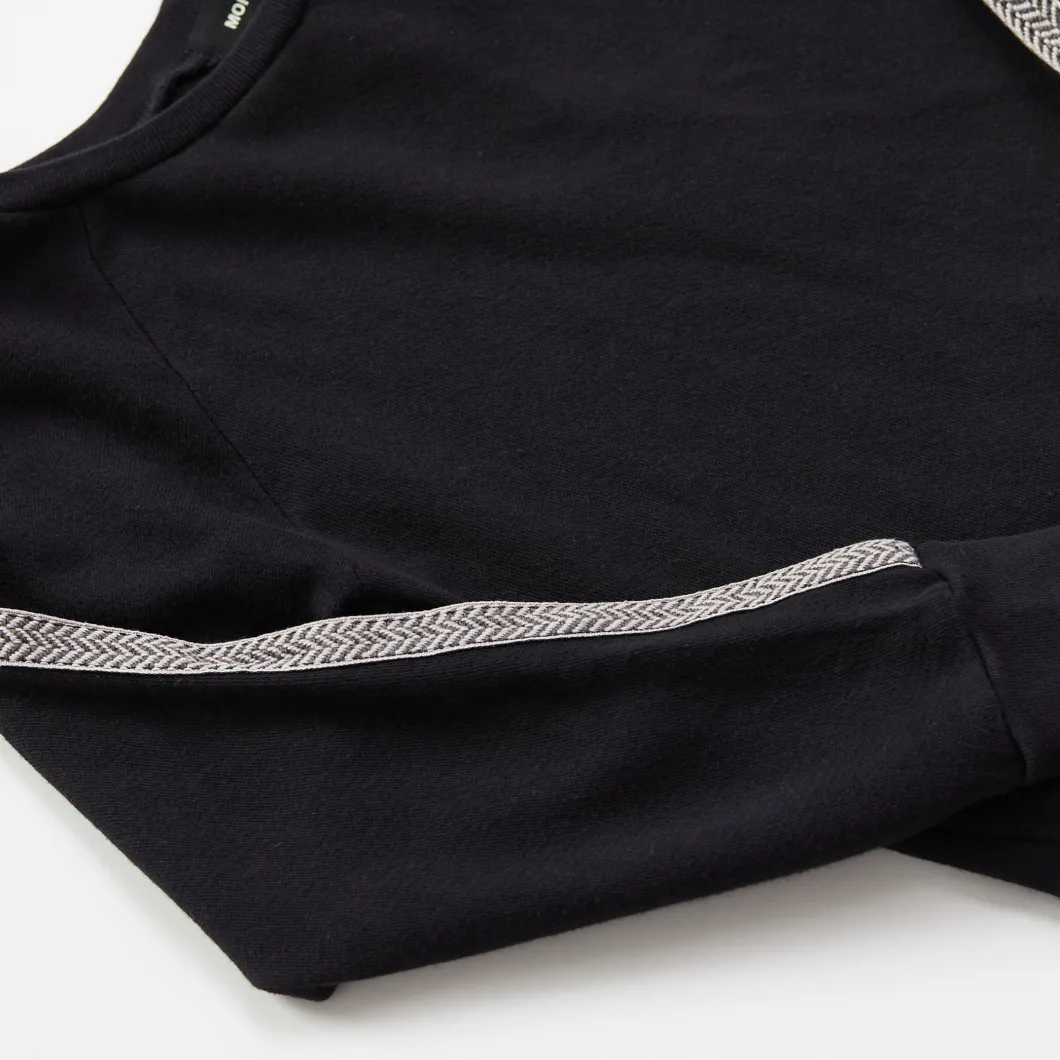 MONROW Kids Chevron Trim Raglan Sweatshirt BLACK Cheap