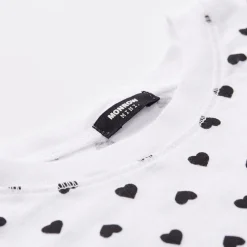 MONROW Kids Heart Crew Neck WHITE Outlet