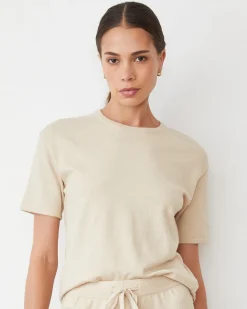 MONROW Light Soft Knit Basic Tee SAND Cheap