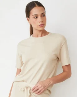 MONROW Light Soft Knit Basic Tee SAND Cheap